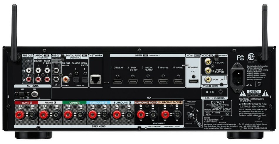 Denon AVR-X1200W 7.2 Channel Full 4K Ultra HD AV Receiver with Bluetooth and Wi-Fi N2