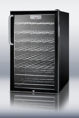 Summit SWC525LTBADA: ADA compliant 20" wide freestanding wine cellar with lock, digital thermostat and towel bar... N2