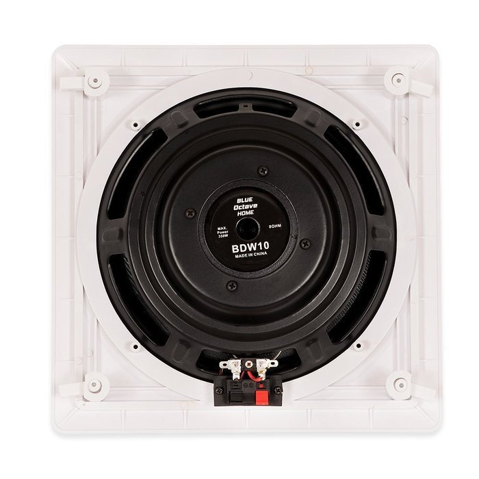 Blue Octave BDW10 In Wall 10" Passive Subwoofer Speakers Home Theater 2 Sub and 2 Amp Set N2