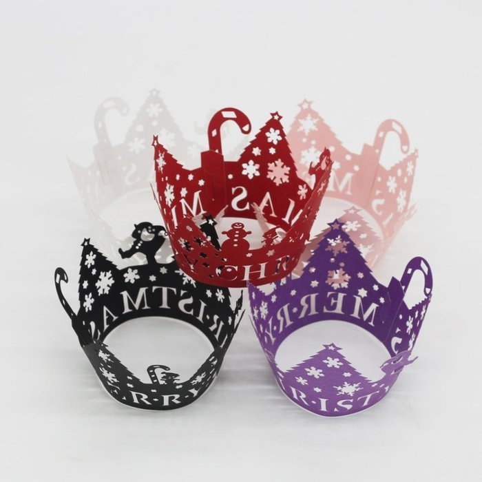 Muxika 24Pcs Christmas Hollow Lace Cup Muffin Cake Paper Case Wraps Cupcake Wrapper for Wedding Birthday Festival... N11