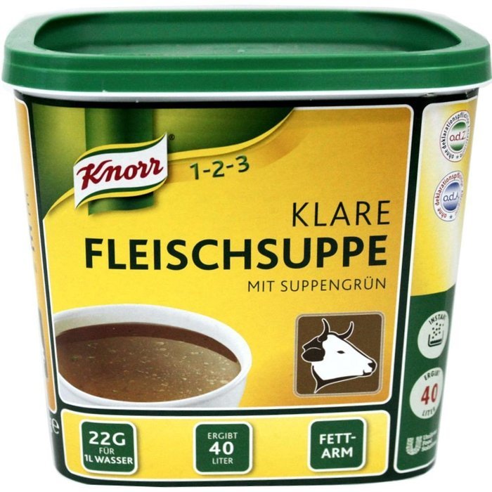 Knorr Fleisch Suppe - Clear Meat Soup -1 box -40 l (XXL - 880 g)