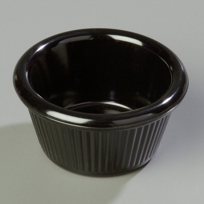 Carlisle S28203 Melamine Fluted Ramekin, 3 oz Capacity, 1.43" Height, Black (Case of 48) N2