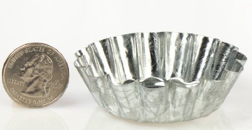 2-1/2" Primitive Galvanized Metal Fluted Candle Pan Tart Mold Set of 10 N2