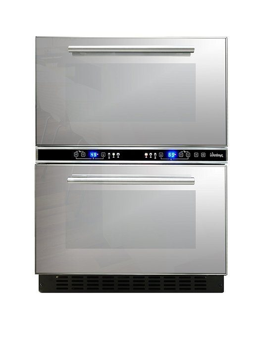 Vinotemp VNTVT-WINEDRAWER Mirrored Two Drawer Mirrored Wine & Beverage Center N4