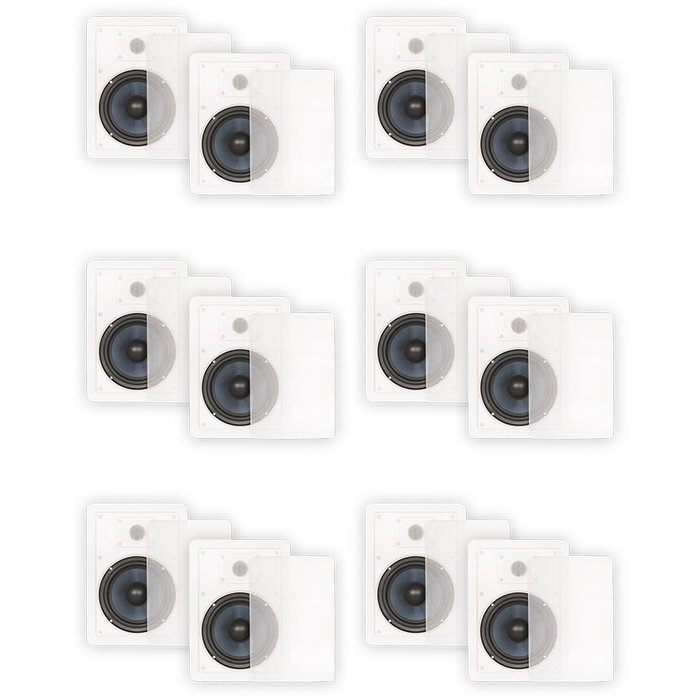 Blue Octave BDW62 In Wall 6.5" Speakers 2 Way Home Theater Surround Sound 6 Pair Pack