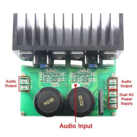 RioRand Mini HI-FI Home Audio/Stereo Amplifier Board 2 Channel 130W+130W with Heat Sink N7