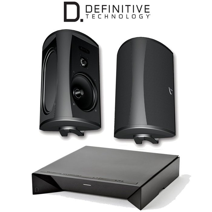Definitive Technology W Adapt + AW 6500 All-Weather Outdoor Speakers Bundle (Pair, Black)