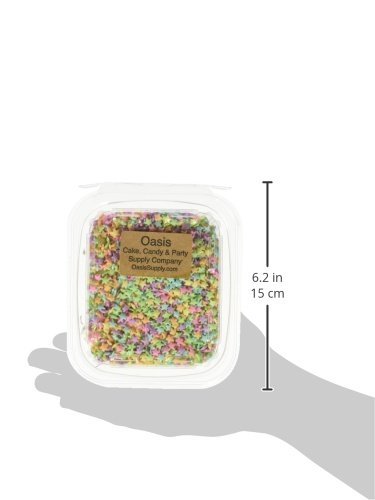 Oasis Supply Pastel Stars Sprinkle Quins, 8-Ounce N3