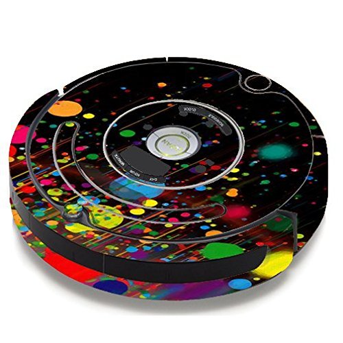 Skin Decal Vinyl Wrap For IRobot Roomba 650 655 Vacuum / Colorful Paint Splatter