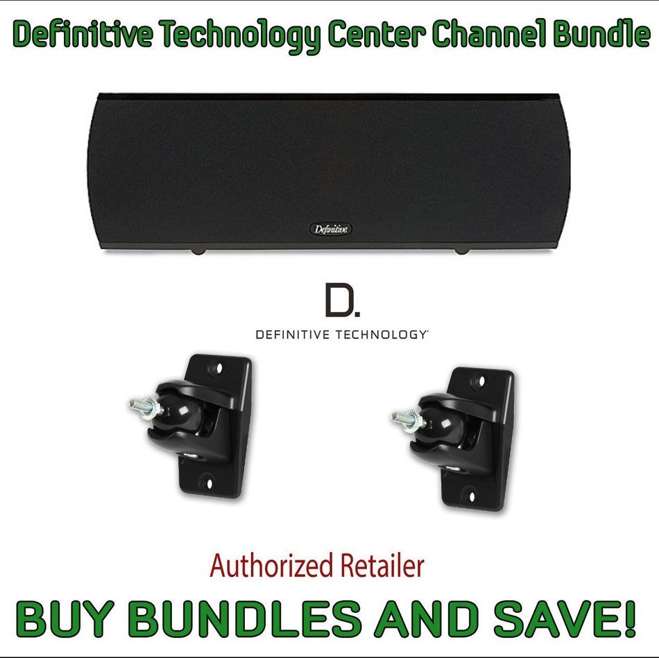 Definitive Technology ProCenter 1000 Compact Center Speaker (Black) & Definitive Technology Pro-Mount 90 - Pair...