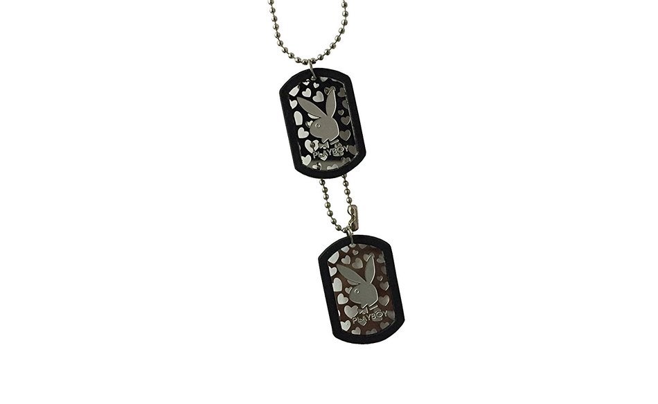 Storite Fashion "Playboy" Square Black Frame Locket/Nackless Metal Finish