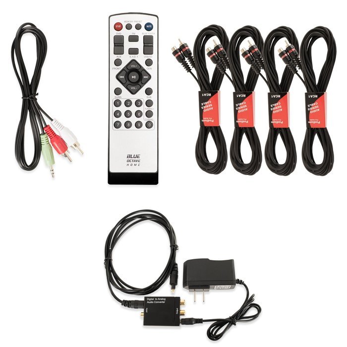 Blue Octave B53 Home 5.1 Bluetooth FM Speaker System with Optical Input and 4 Extension Cables