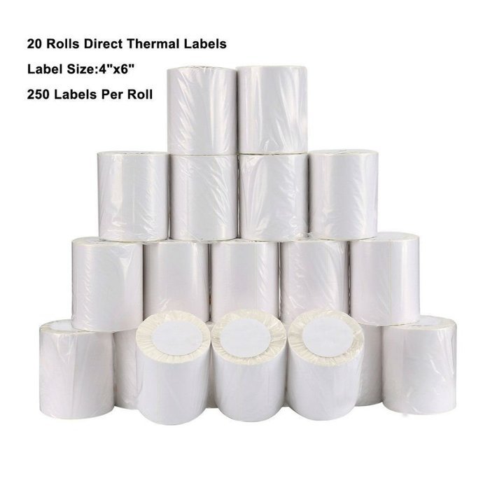 20 Roll 4x6 Direct Thermal Labels For Zebra 2844 Eltron ZP450 N2