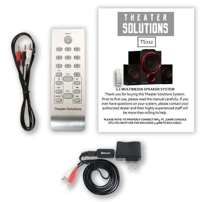Theater Solutions TS212 Powered 2.1 Speaker System Home Multimedia with Bluetooth