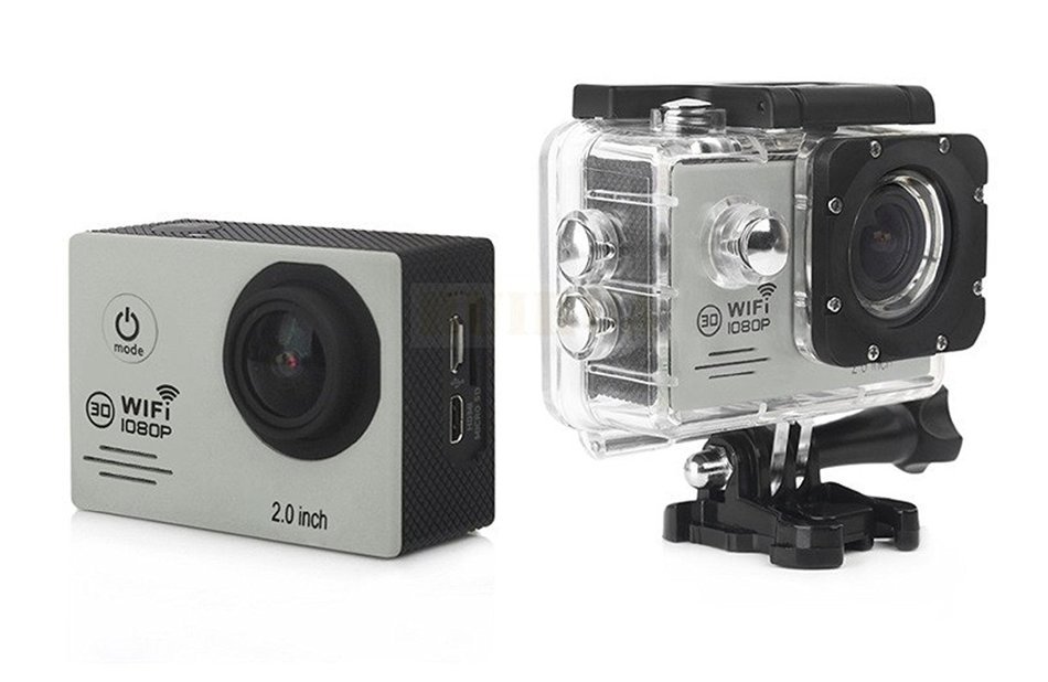 (Silver) Action Camera SJ7000 Wifi 2.0 LTPS LED mini cam recorder marine diving 1080P HD DV Go pro style two batteries... N2
