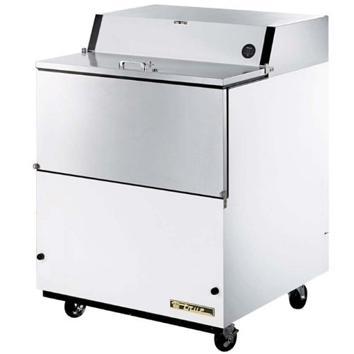 True TMC-34-SS White Flip Top Milk Cooler