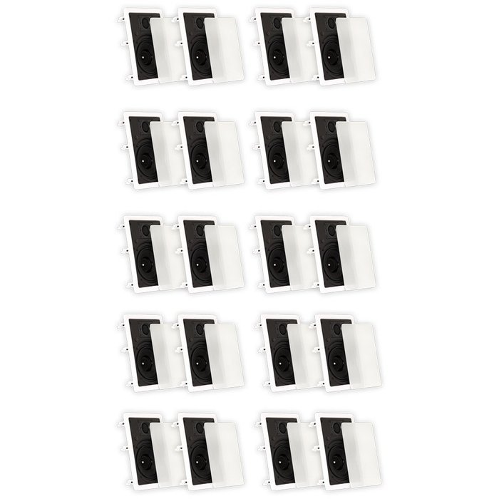 Theater Solutions TSS6W In Wall 6.5" Speakers Surround Sound Home Theater Deluxe 10 Pair Pack 10TSS6W
