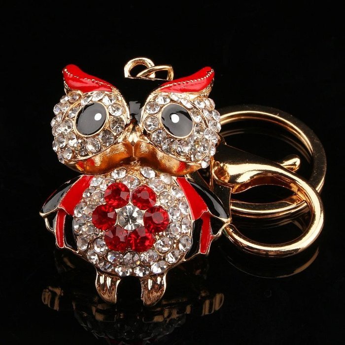 Oligex(TM) Owl Keychain Rhinestone Crystal Key Ring Chain Bag Charm Pendant Gift Alloy Toy N5