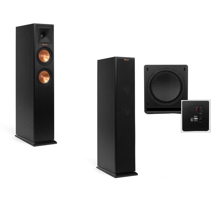 Klipsch RP-250F-E Floorstanding Speaker -(PAIR) Ebony With SW-112 Subwoofer