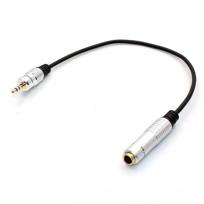 LEMENG 12 inchs Golden Plated Metal Stereo 3.5mm Male to 6.35mm Female Cable, 1/8 Male to 1/4 Female Stereo Jack... N3