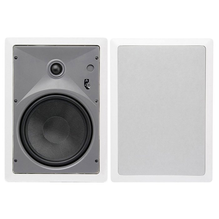 MTX CT Series Glass Fiber 2-Way In-Wall Speakers (8") Home Audio Crossover, GRAY (CT825W)