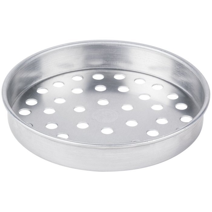 American Metalcraft A4007SP 7" x 1" Super Perforated Standard Weight Aluminum Straight Sided Pizza Pan N2