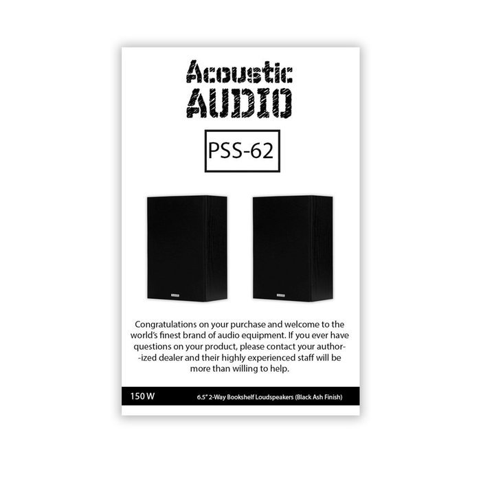 Acoustic Audio PSS-62 Bookshelf Speakers (Black) N4