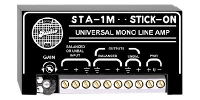 RDL STA-1M Audio Line Amplifier Durable, Single Channel, Balanced/Unbalanced Inputs and Outputs - Power Supply...
