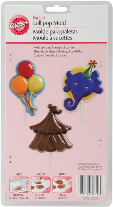 Wilton 2115-2116 Lollipop Mold, Big Top 3 Cavities/3 Designs N2