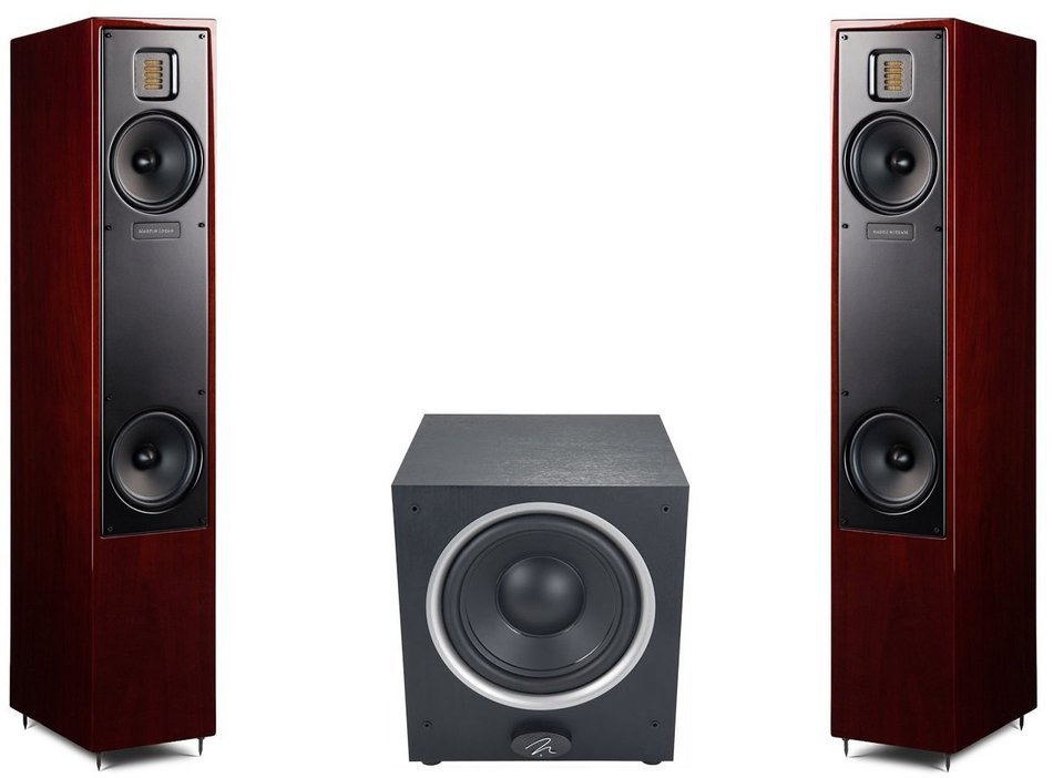 Martin Logan Motion 20 Cherry Floorstanding Speakers Pair and Martin Logan Dynamo 500 Subwoofer Bundle