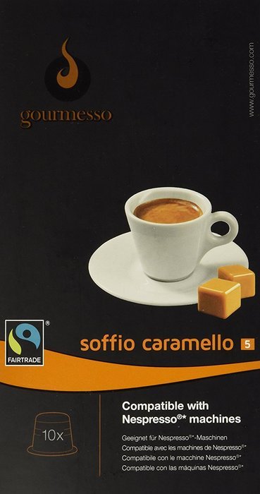 10 Nespresso&reg; Compatible Coffee Capsules $0.50/pod - Soffio Caramello (Int. 5) N13
