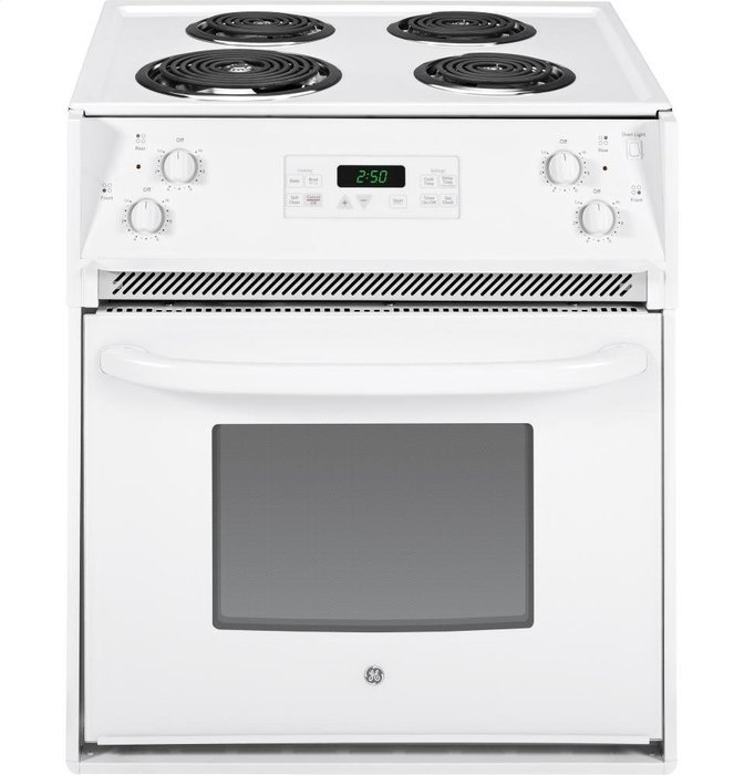 GE JM250DFWW 27" White Drop-In Electric Coil Range N2