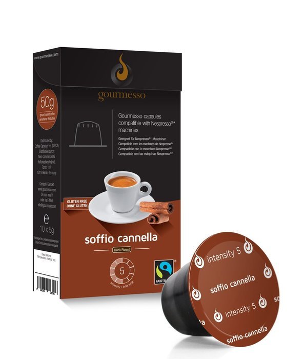 10 Nespresso&reg; Compatible Coffee Capsules $0.50/pod - Soffio Caramello (Int. 5) N17