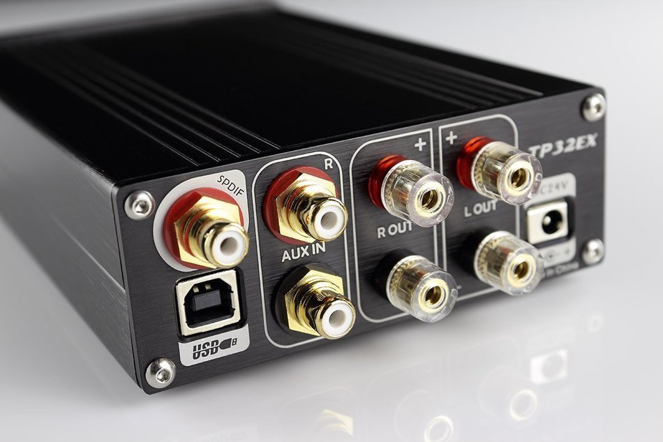 Upgrade Version TP32EX 50W Digital Headphone Amplifier with USB-DAC AMP and Remote Control (Silver)