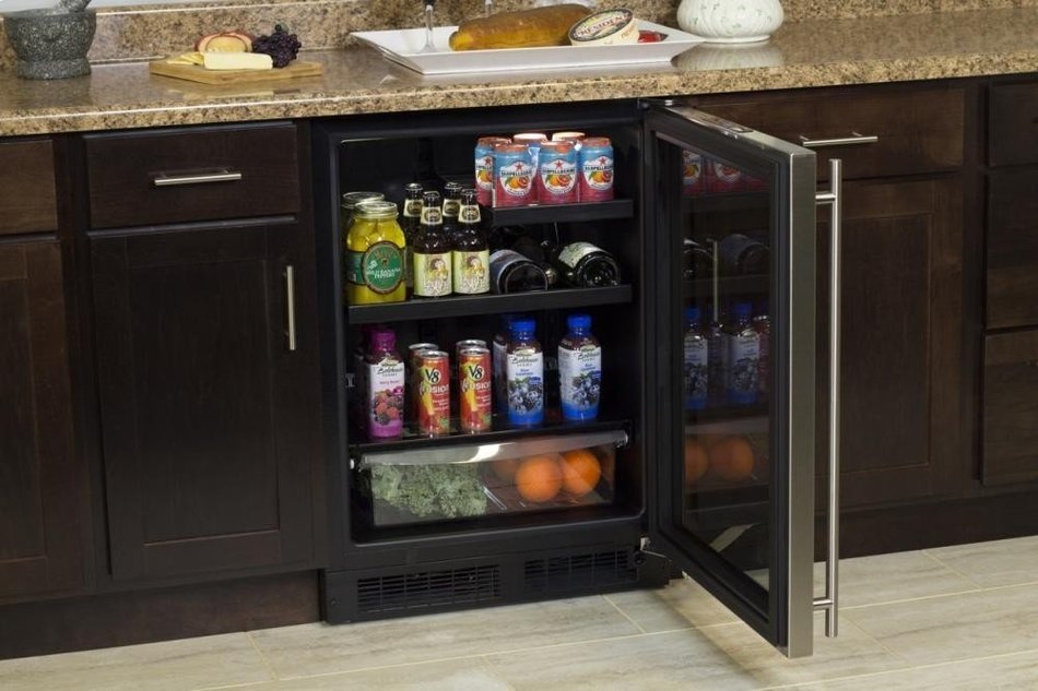 Marvel ML24BRF3RP Beverage Refrigerator with MaxStore Crisper, 24", Black