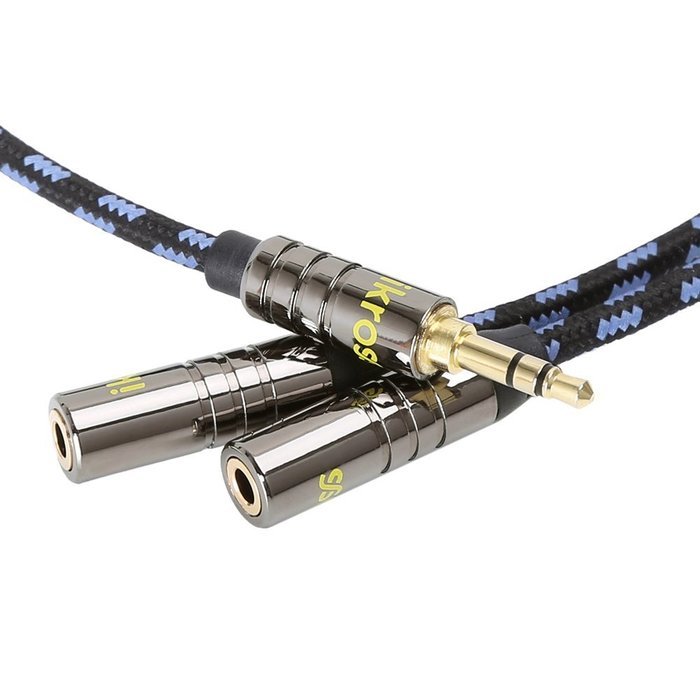 Audio AUX Splitter Cable, iKross 3.5mm Headphone Braided Jacket Audio Stereo Splitter Cable - 1 Male to 2 Female... N5
