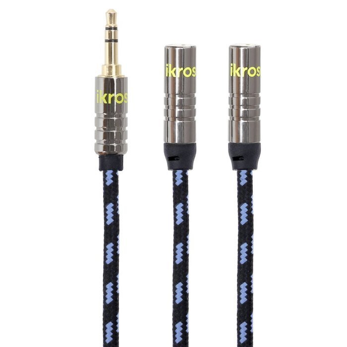 Audio AUX Splitter Cable, iKross 3.5mm Headphone Braided Jacket Audio Stereo Splitter Cable - 1 Male to 2 Female... N6