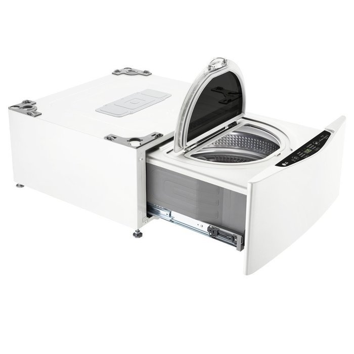 LG WD200CW 29" SideKick Pedestal Washer with 1 cu. ft. Capacity, Direct Drive Motor, Magnetic Remote Control and...