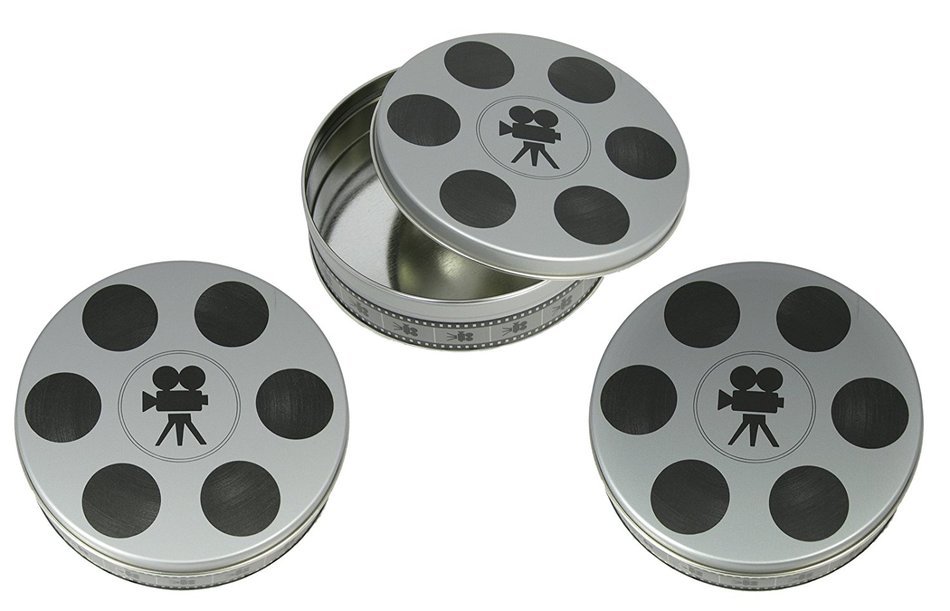 3-piece set of Mini Film Reel Tins (6 11/16" Diameter) N3