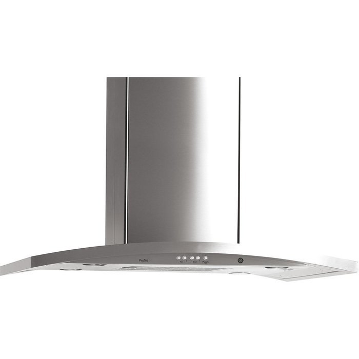 GE PV977NSS Profile 36" Stainless Steel Chimney Style Island Mount Range Hood N2