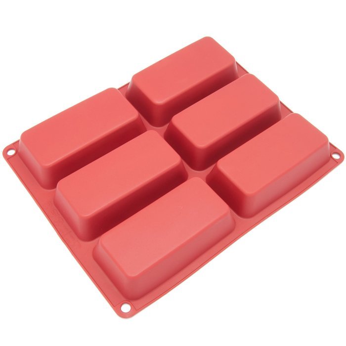Freshware CB-105RD 12-Cavity Petite Silicone Mold for Soap, Bread, Loaf, Muffin, Brownie, Cornbread, Cheesecake... N10