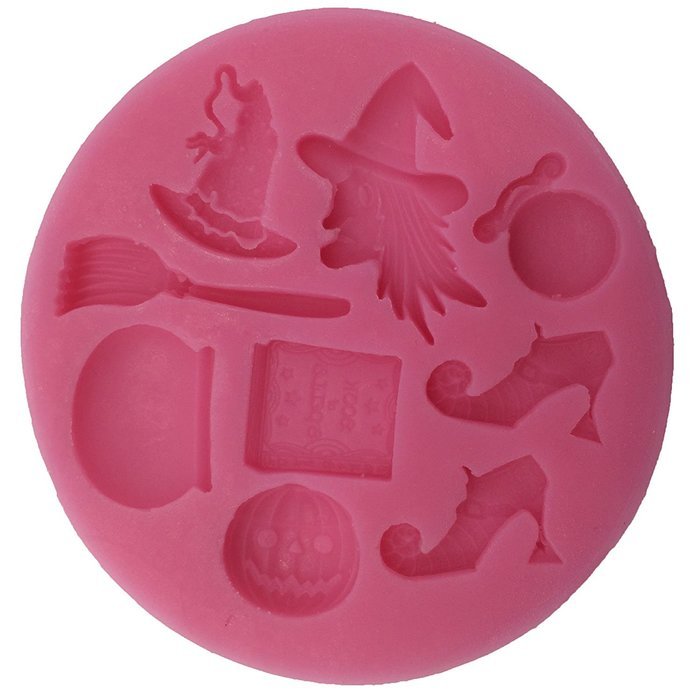Funshowcase Halloween Witch Cupcake Candy Silicone Mold for Sugarcraft, Fondant, Resin, Polymer Clay