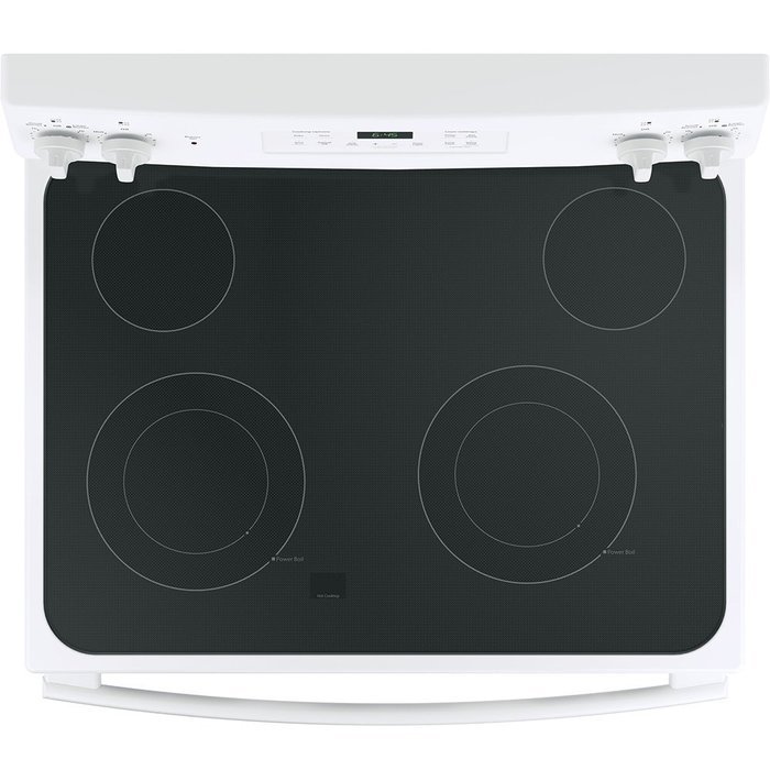 GE JB645DKWW 30" Star K Freestanding Electric Range with 4 Radiant Elements, 5.3 cu. ft. Oven Capacity, White N4