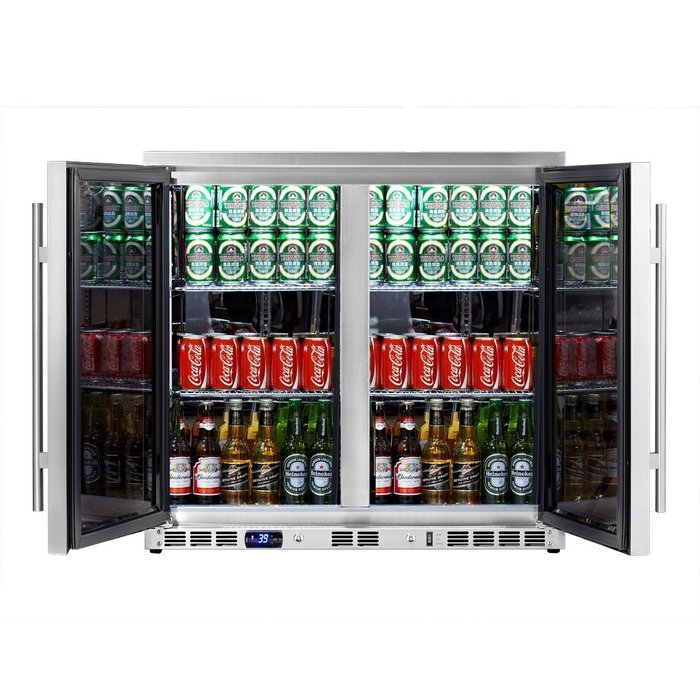 KingsBottle 140 Can 1-Door Under Counter Beverage Cooler, Heating Glass N13