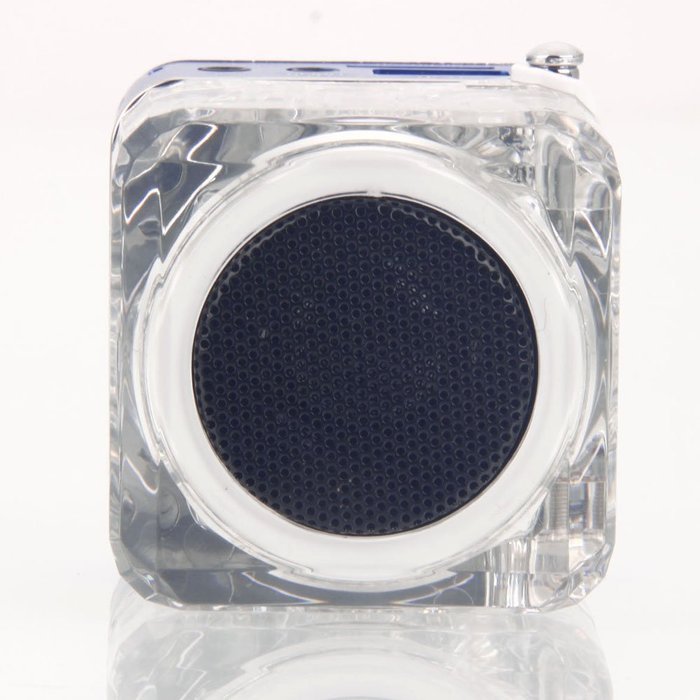 Getmore Durable Mini Multimedia Speaker LCD Mp3 Fm Radio for Micro Sd Mp3 USB Blue N2