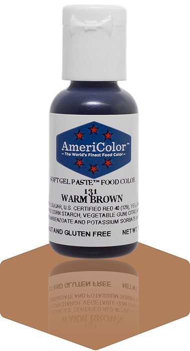 WARM BROWN .75 Ounce Soft Gel Paste Food Color