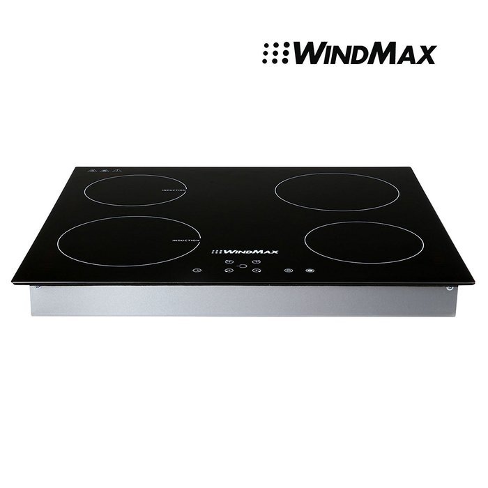 WindMax&reg; 23.5'' Glass 2 Induction & 2 Infrared Cooker Timmer Burners Stove Cooktops 6000W 240V N6