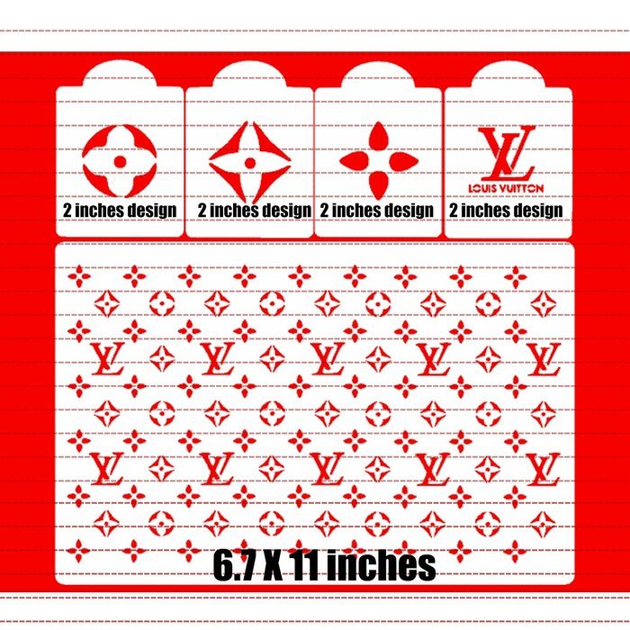 designer cake stencil LV5 pieces for handbag cakes N2