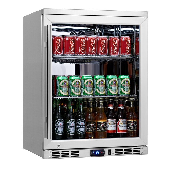 KingsBottle 140 Can 1-Door Under Counter Beverage Cooler, Heating Glass N14