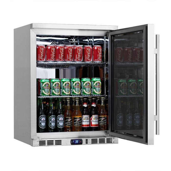 KingsBottle 140 Can 1-Door Under Counter Beverage Cooler, Heating Glass N15